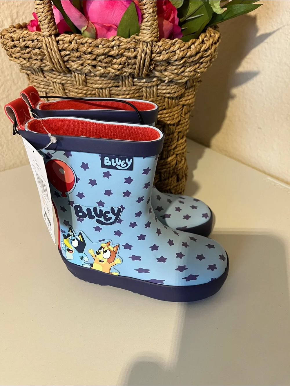 bluey Kids' Light Blue Star Rain Boots